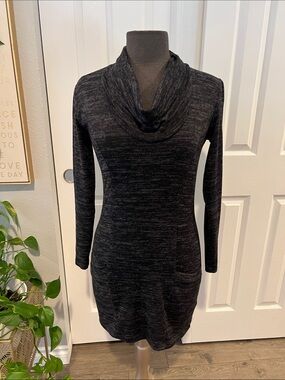 Women's Black Cowl Neck Sweater Dress